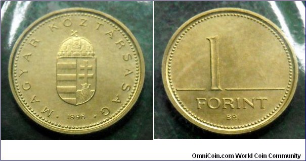 Hungary 1 forint from 1996 annual coin set.