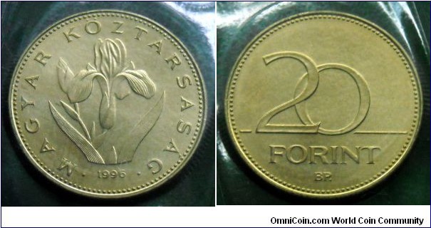 Hungary 20 forint from 1996 annual coin set.