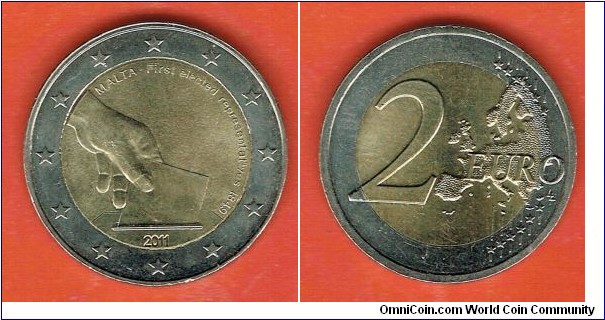 2 euro 2011 - First elected representative 1849; mintage 430000