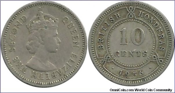 BritishHonduras 10 Cents 1956