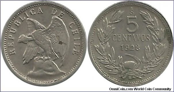 Chile 5 Centavos 1928
