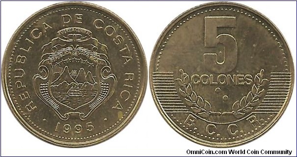 CostaRica 5 Colones 1995