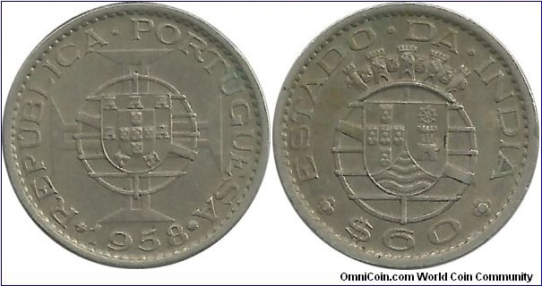 Estado da India 60 Centavos 1958
