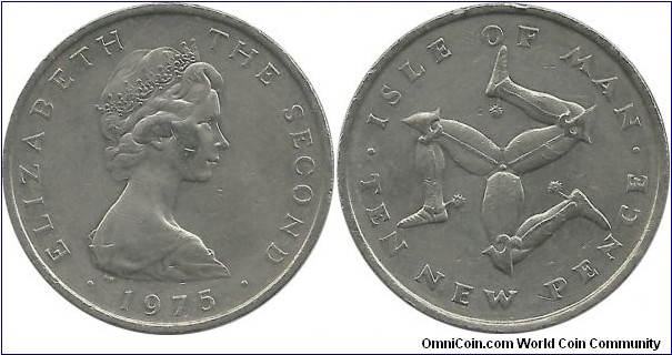 Isle of Man 10 Pence 1975