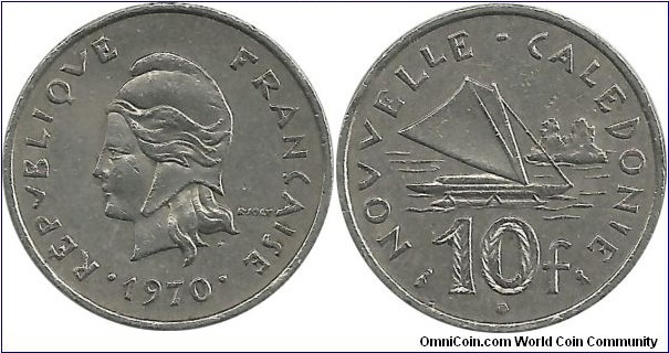 NewCaledonia 10 Francs 1970