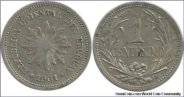 Uruguay 1 Centesimo 1901A