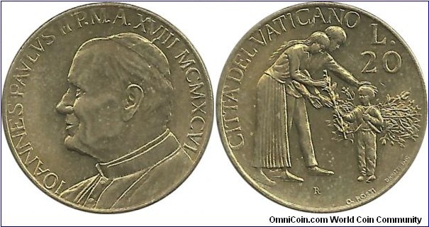 Vatican 20 Lire 1996
