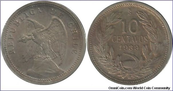 Chile 10 Centavos 1939