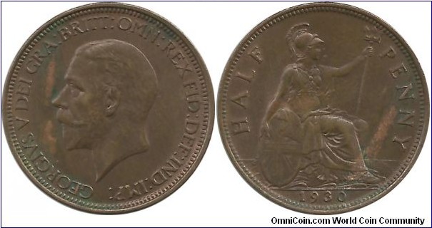 G.Britain ½ Penny 1930