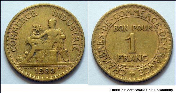 France 1 franc.
1923