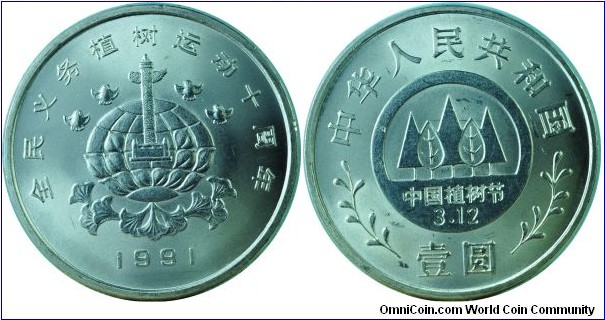 China1Yuan-Glodbe-km339-1991