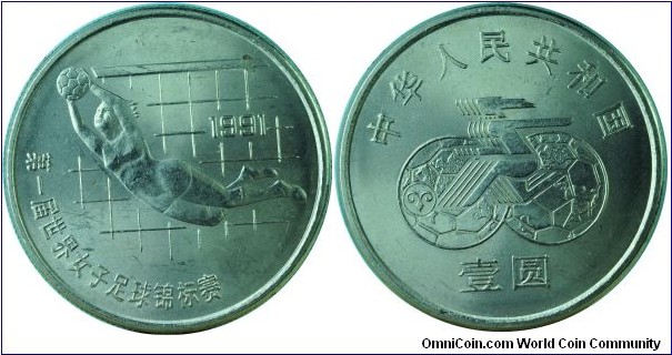 China1Yuan-WorldWomenSoccer-km344-1991