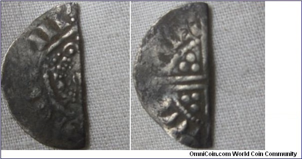 cut half Henry III long cross penny