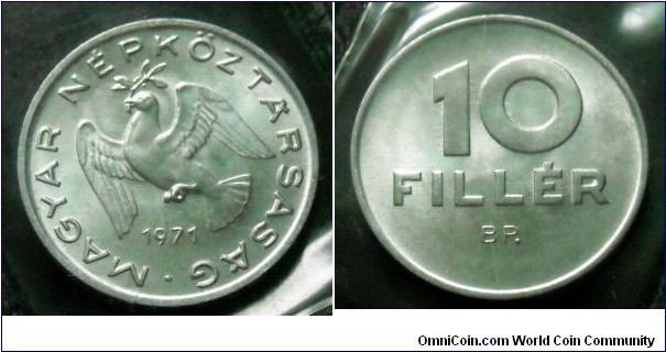 Hungary 10 filler from 1971 annual coin set.