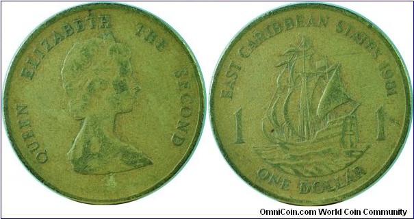 East Caribbean1Dollar-km15-1981