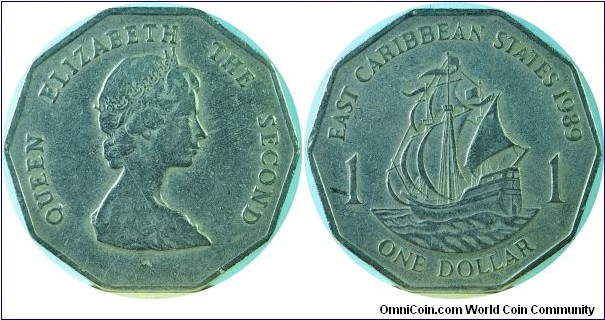 East Caribbean1Dollar-km20-1989
