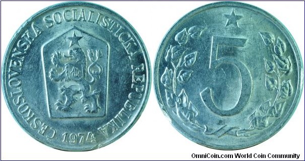 Czechoslovakia5Haleru-km53-1974
