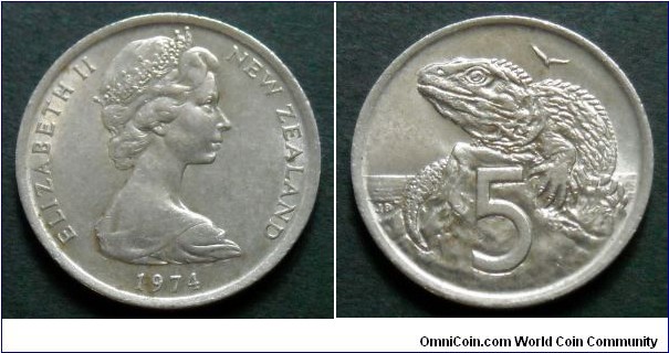 New Zealand 5 cents.
1974