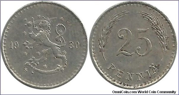 Finland 25 Penniä 1930