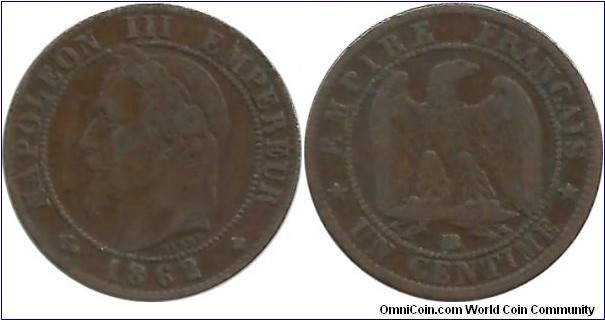 France 1 Centime 1862BB