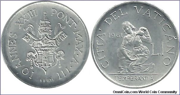Vatican 1 Lira 1961