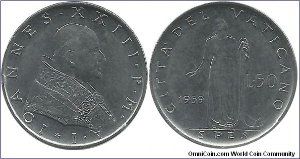 Vatican 50 Lire 1959