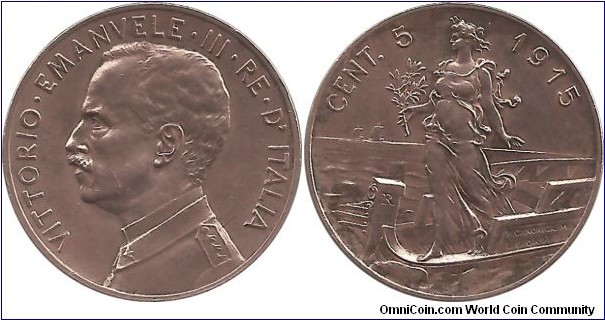 Italy-Kingdom 5 Centesimi 1915 (I clean this coin)