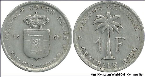 Burundi-Ruanda 1 Franc 1960