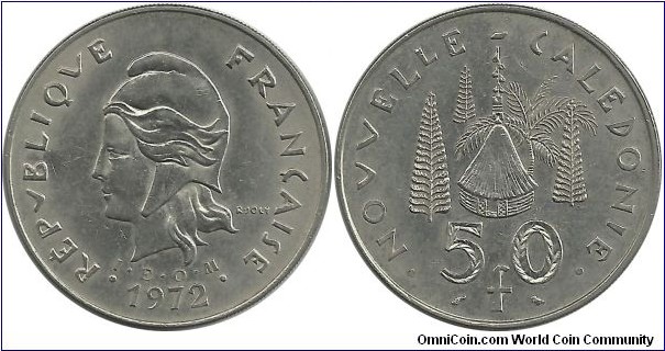 NewCaledonia 50 Francs 1972