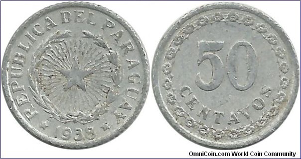 Paraguay 50 Centavos 1938