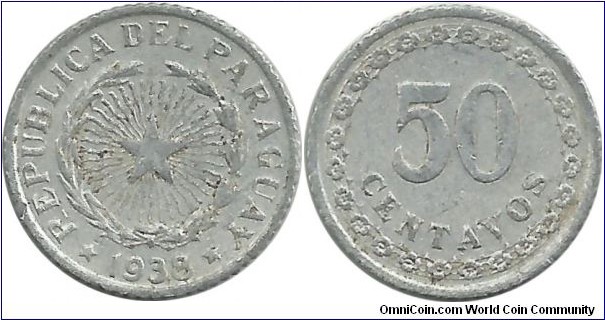Paraguay 50 Centavos 1938
