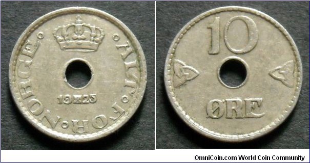 Norway 10 ore.
1925