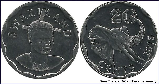 Swaziland 20 Cents 2015