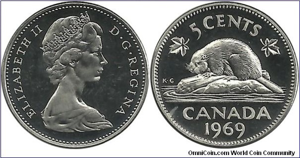 Canada 5 Cents 1969 Proof