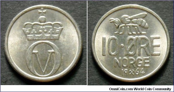 Norway 10 ore.
1964 