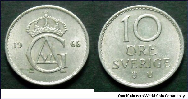 Sweden 10 ore.
1966