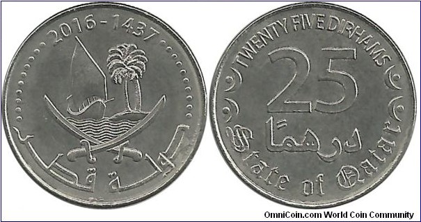 Qatar 25 Dirhams AH1437-2016