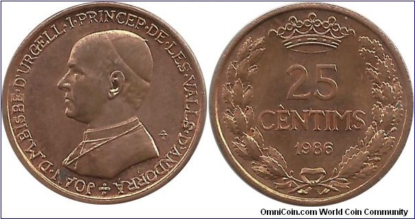 Andorra 25 Centims 1986