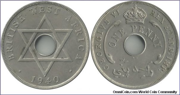 BWestAfrica 1 Penny 1940KN