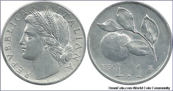 Italy 1 Lira 1950R