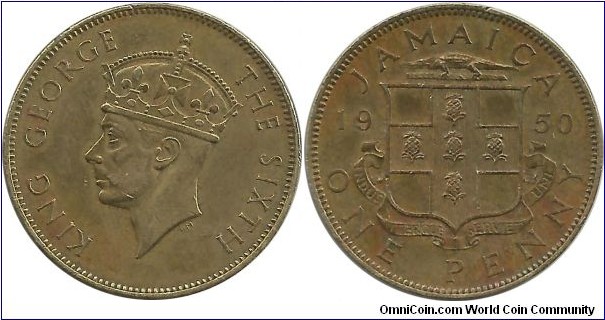 Jamaica 1 Penny 1950