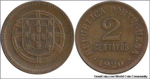 Portugal 2 Centavos 1920