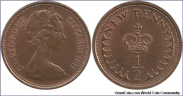UKingdom ½ New Penny 1973