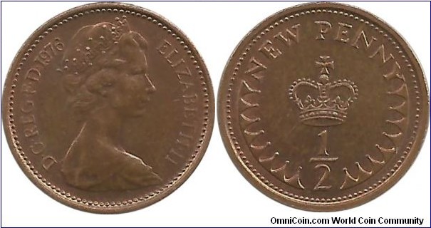 UKingdom ½ New Penny 1976