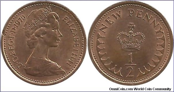 UKingdom ½ New Penny 1979