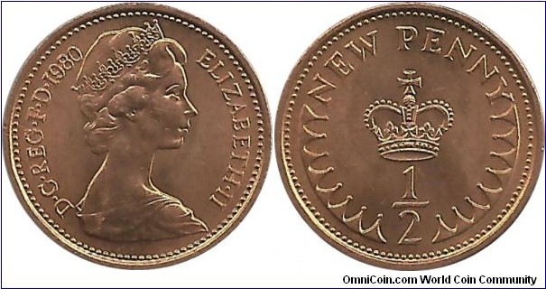 UKingdom ½ New Penny 1980