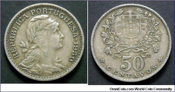 Portugal 50 centavos.
1959