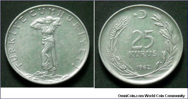 Turkey 25 kurus.
1962