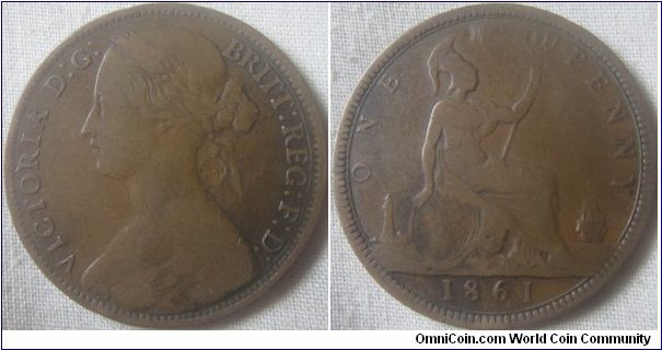 1861 penny fair, 6+D