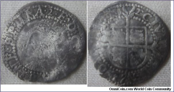 Elizabeth I halfgroat mintmark 2